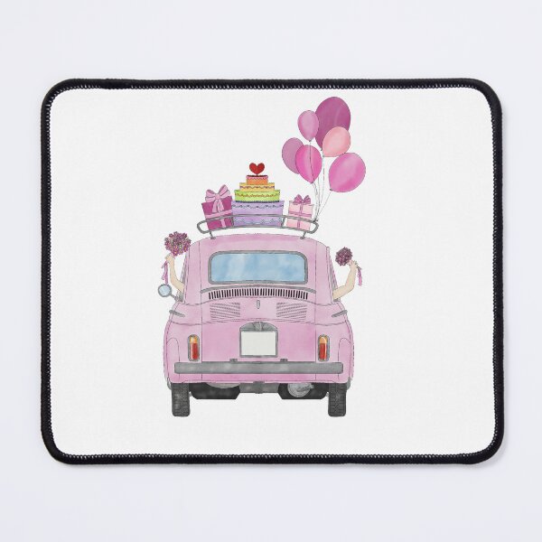 Item preview, Two Brides in a Pink Fiat 500  designed and sold by portosabbia.