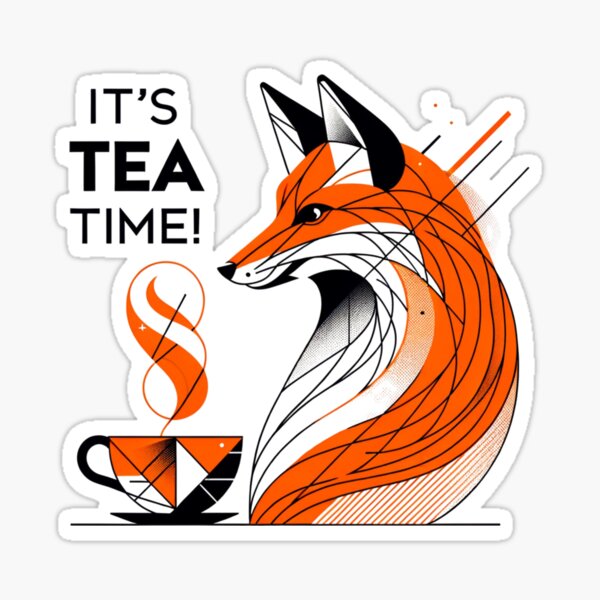 Item preview, "It's Tea Time" - Minimalist Fox Print designed and sold by visionaryprint.