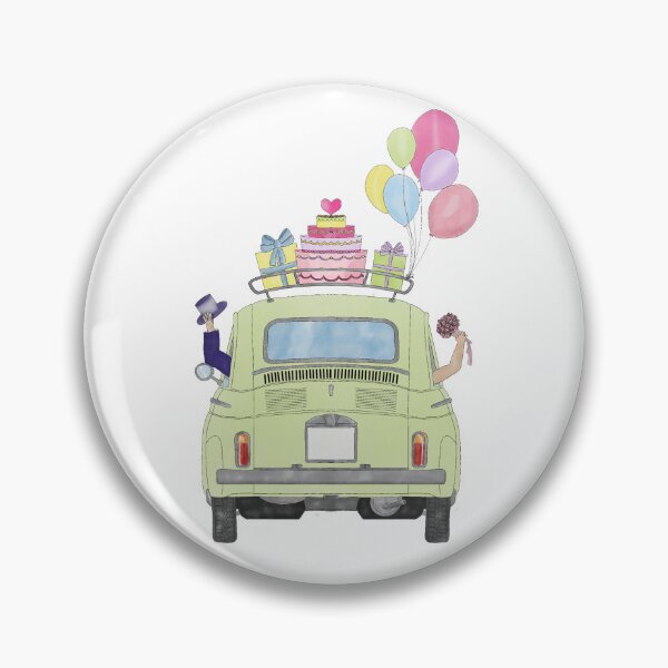 Item preview, Bride and Groom in a Green Fiat 500  designed and sold by portosabbia.