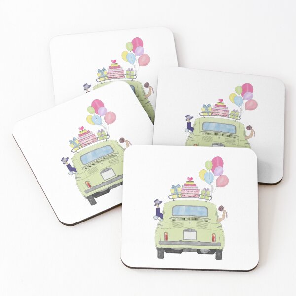 Item preview, Bride and Groom in a Green Fiat 500  designed and sold by portosabbia.