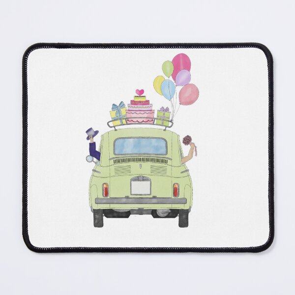 Item preview, Bride and Groom in a Green Fiat 500  designed and sold by portosabbia.