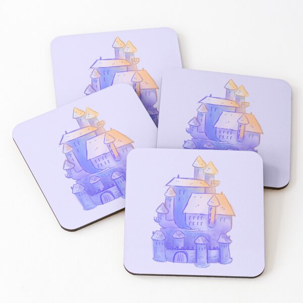 Item preview, Blue pastel colored castle, fantasy books, princess castle  designed and sold by rizdrawings.