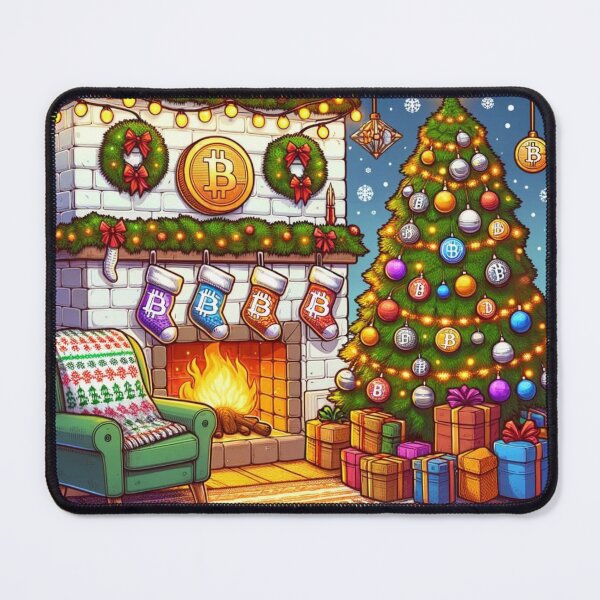 Item preview, Cozy Bitcoin Christmas Hearth designed and sold by Exponential TOM.