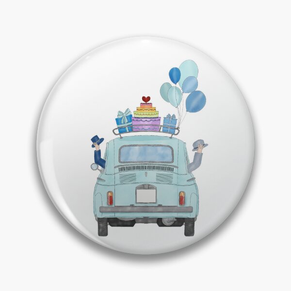 Item preview, Two Grooms in a Blue Fiat 500  designed and sold by portosabbia.