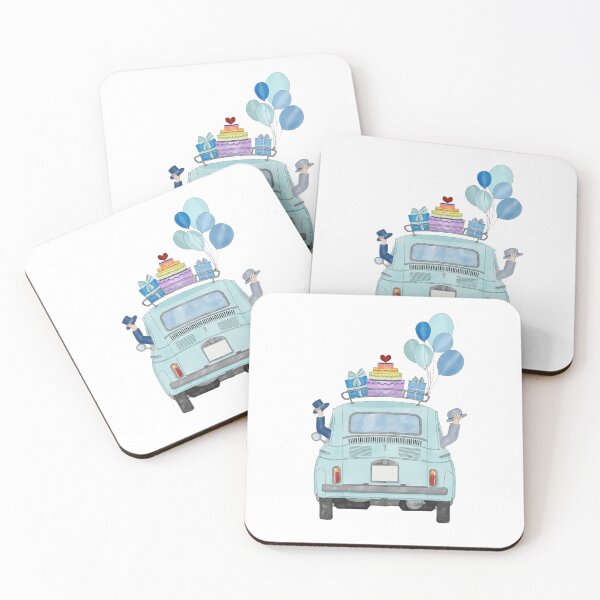 Item preview, Two Grooms in a Blue Fiat 500  designed and sold by portosabbia.