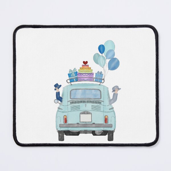 Item preview, Two Grooms in a Blue Fiat 500 designed and sold by portosabbia.