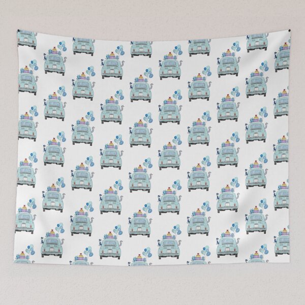 Item preview, Two Grooms in a Blue Fiat 500  designed and sold by portosabbia.