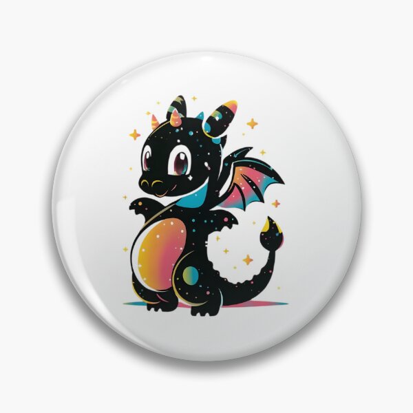 Item preview, Cute Magical Black Dragon Illustration designed and sold by DragonRealms.