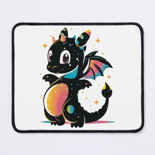 Item preview, Cute Magical Black Dragon Illustration designed and sold by DragonRealms.