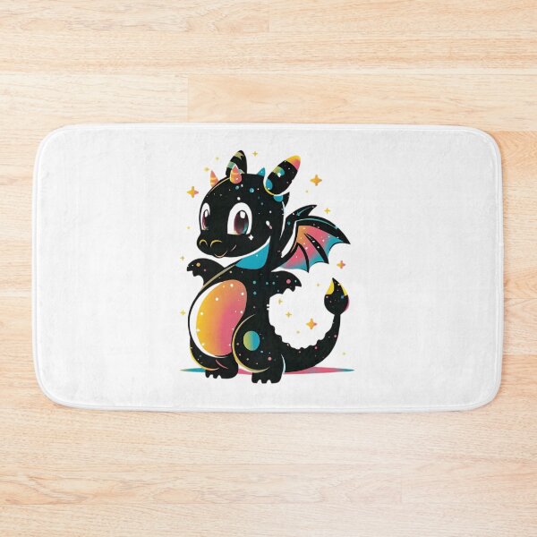 Item preview, Cute Magical Black Dragon Illustration designed and sold by DragonRealms.