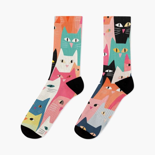 Item preview, Cat Diversity - Retro Folk Feline Inclusion designed and sold by GalleryOXO.