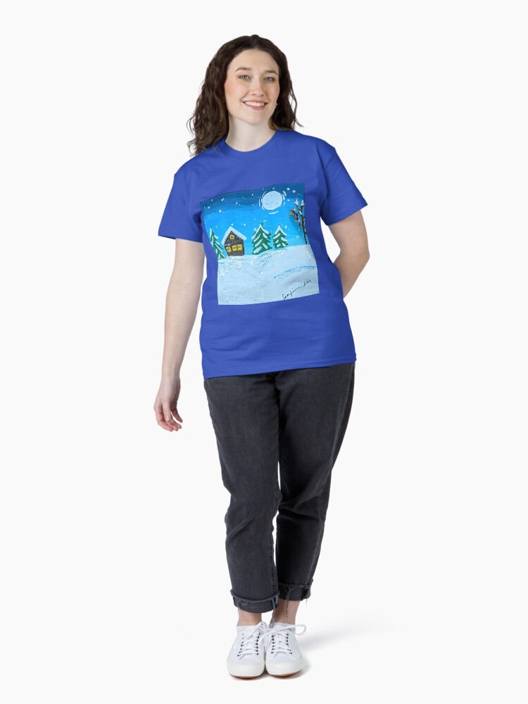 Thumbnail 4 of 7, Classic T-Shirt, Winter Cabin in Michigan designed and sold by Ladyinthemitten.