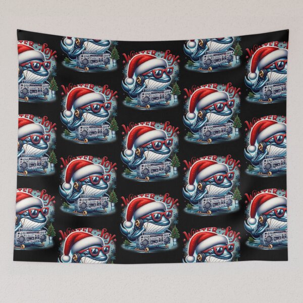 Item preview, Holiday Groove - Cartoon Whale with Boombox designed and sold by ArtFeverShop.