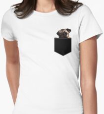 Pug Pocket Women's Fitted T-Shirt