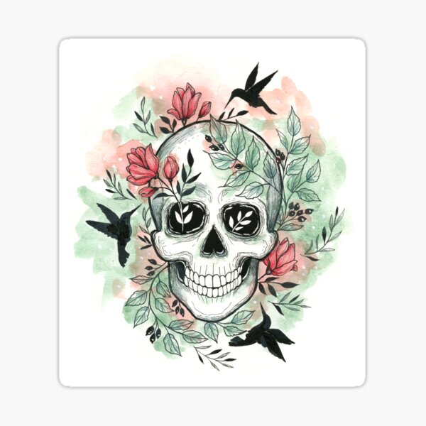 Skull in color Sticker
