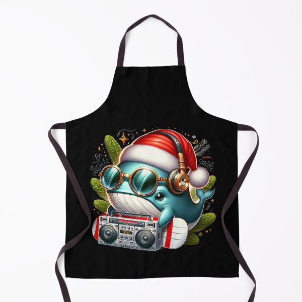 Item preview, Yuletide Tunes - Cheerful Whale Ready to Party designed and sold by ArtFeverShop.