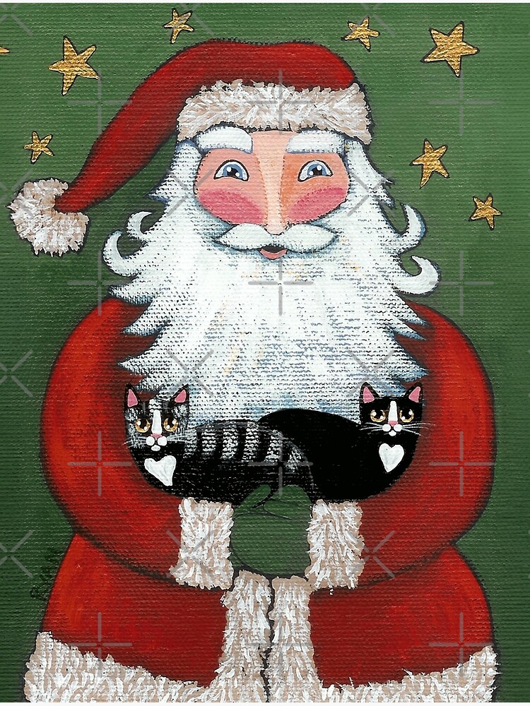 Thumbnail 2 of 2, Greeting Card, Santa's Cats designed and sold by kilkennycat.