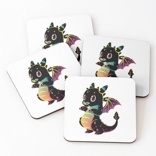 Item preview, Cute Magical Black Dragon Illustration designed and sold by DragonRealms.