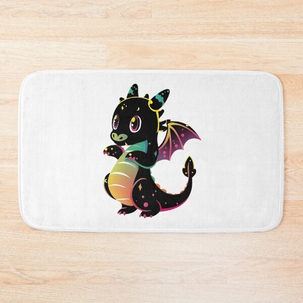 Item preview, Cute Magical Black Dragon Illustration designed and sold by DragonRealms.