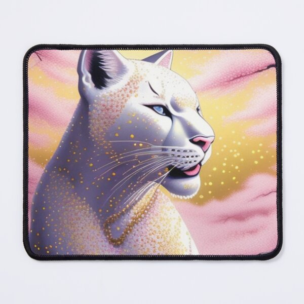 Item preview, White puma and cherry blossoms designed and sold by Roxburylane.