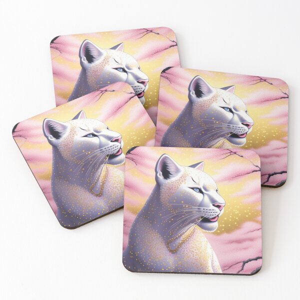Item preview, White puma and cherry blossoms  designed and sold by Roxburylane.