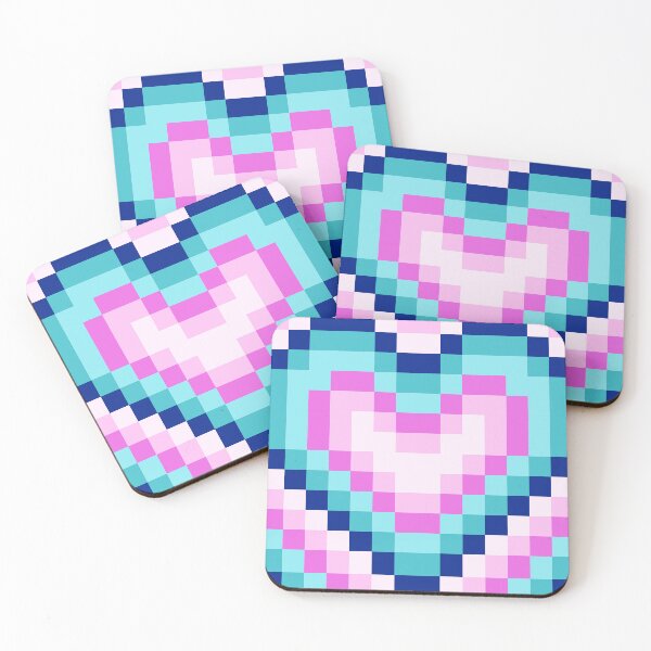 Item preview, Radiant Heart Pixel Art - Blue and Pink designed and sold by infinitedots.