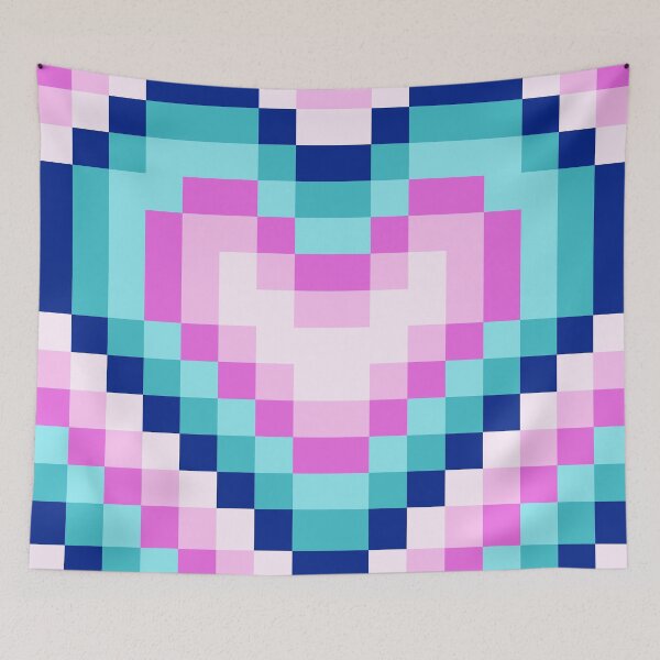 Item preview, Radiant Heart Pixel Art - Blue and Pink designed and sold by infinitedots.