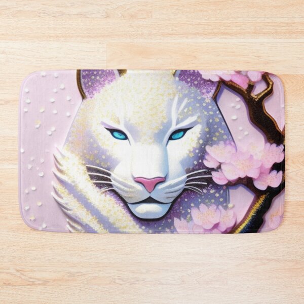 Item preview, White puma and cherry blossoms  designed and sold by Roxburylane.