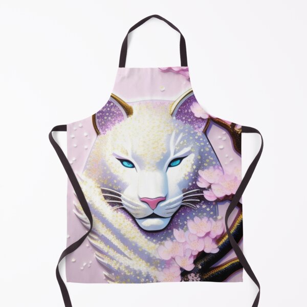 Item preview, White puma and cherry blossoms designed and sold by Roxburylane.