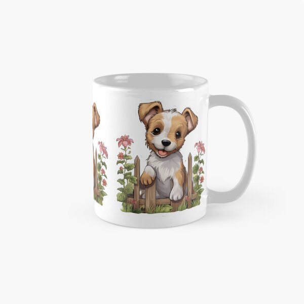 Item preview, Garden Serenity Terrier - Cartoon Dog in Peaceful Backyard designed and sold by PureGlee.