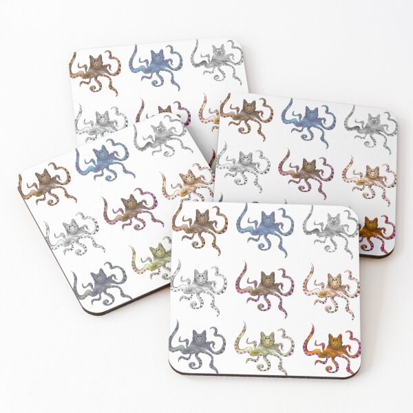 Item preview, OctoCat, Kelvin the Octopus Cat tiled Jackson Pollock-esque version designed and sold by travelertime.