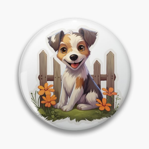 Artikelvorschau, Happy Terrier Retreat - Cartoon Dog's Backyard Delight entworfen und verkauft von PureGlee.