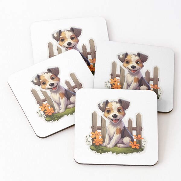 Item preview, Happy Terrier Retreat - Cartoon Dog's Backyard Delight designed and sold by PureGlee.