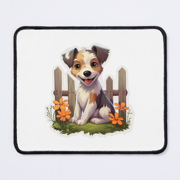 Item preview, Happy Terrier Retreat - Cartoon Dog's Backyard Delight designed and sold by PureGlee.