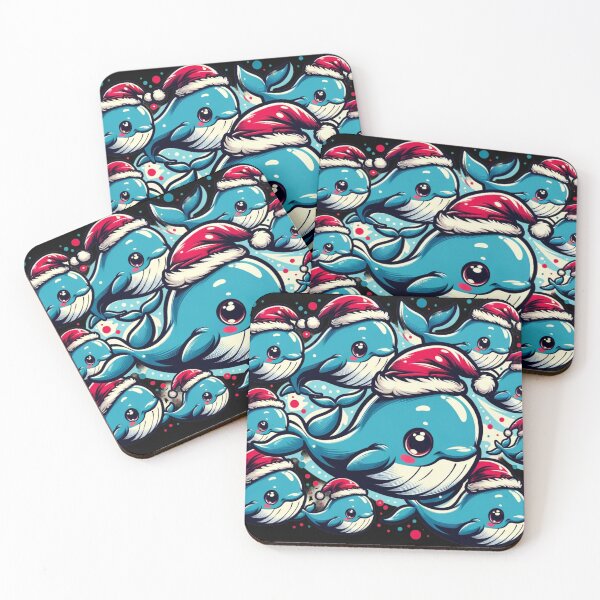 Item preview, Festive Fins - Jolly Whales in Holiday Gear designed and sold by ArtFeverShop.