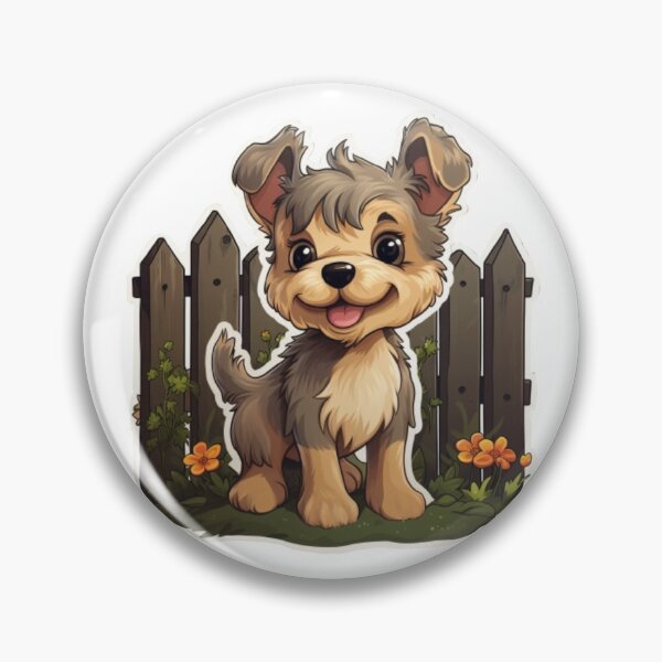 Artikelvorschau, Sunny Garden Terrier - Cartoon Dog's Blissful Afternoon entworfen und verkauft von PureGlee.
