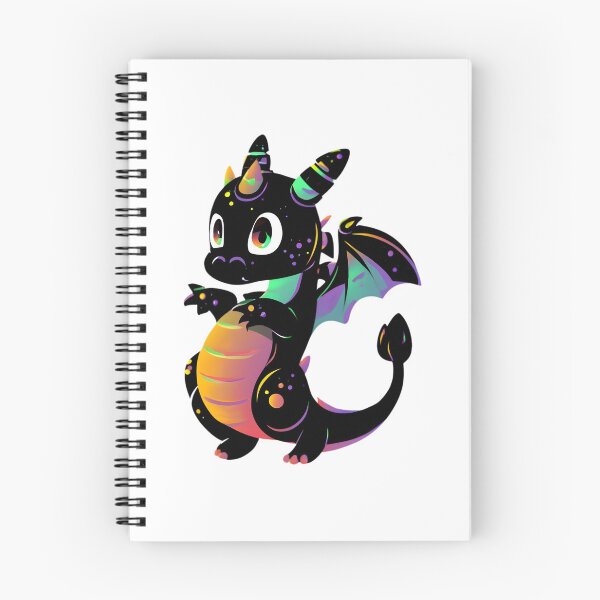 Item preview, Cute Magical Black Dragon Illustration designed and sold by DragonRealms.