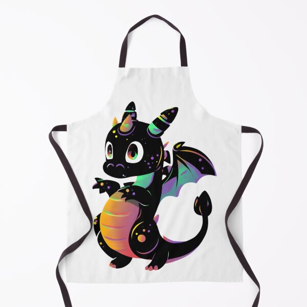 Item preview, Cute Magical Black Dragon Illustration designed and sold by DragonRealms.