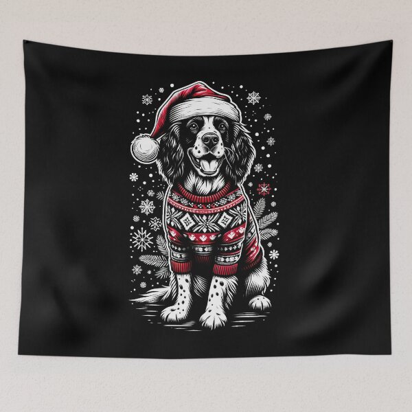 Item preview, English Springer Spaniel Dog Christmas Vintage Santa's Hat Ugly Sweater designed and sold by JoelFox165.