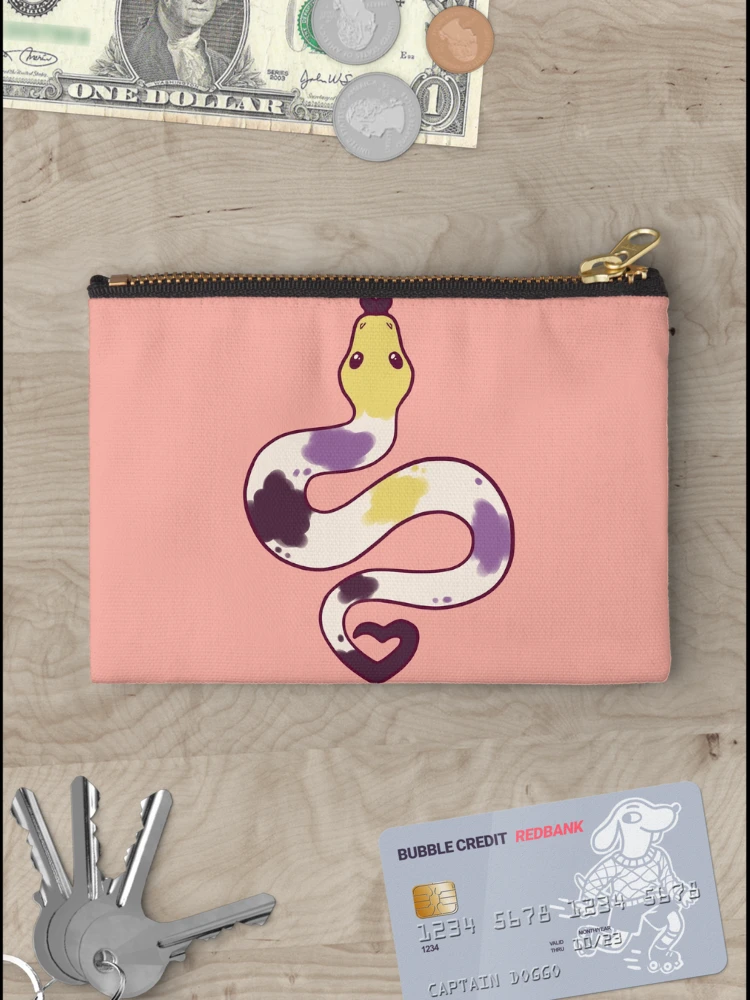 Thumbnail 3 of 4, Zipper Pouch, Nonbinary Pride Python designed and sold by slimestra.