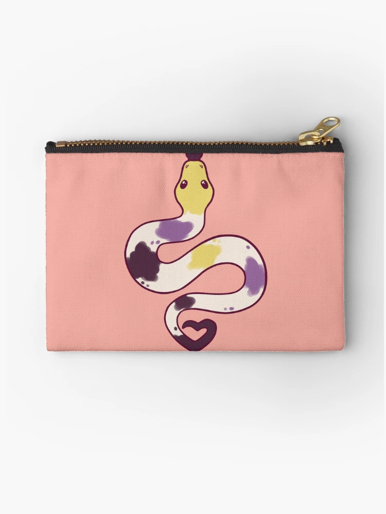 Thumbnail 1 of 4, Zipper Pouch, Nonbinary Pride Python designed and sold by slimestra.