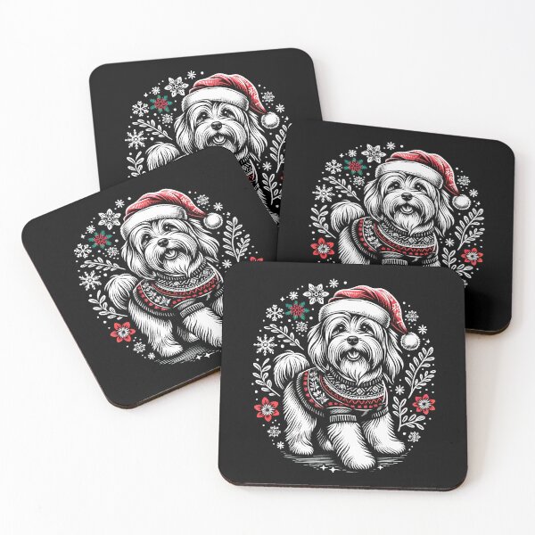 Item preview, Havanese Dog Christmas Snow Vintage Ugly Sweater Santa's Hat Xmas designed and sold by JoelFox165.