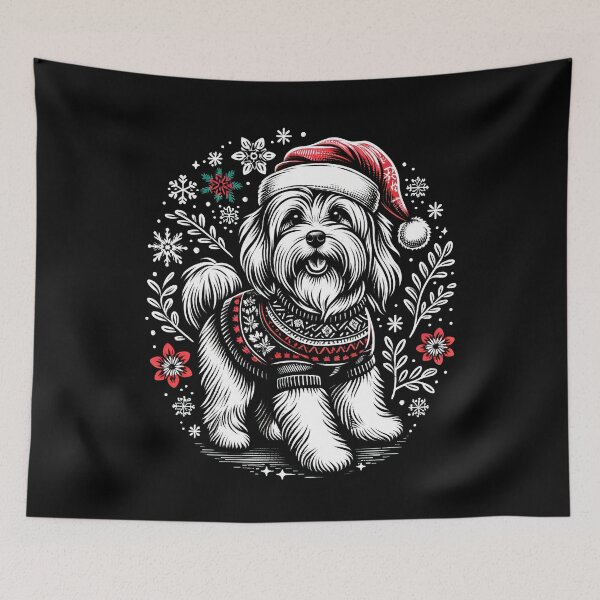Item preview, Havanese Dog Christmas Snow Vintage Ugly Sweater Santa's Hat Xmas designed and sold by JoelFox165.