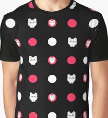 Cute tiny Kawaii Cat Chibi kitten pink pattern Graphic T-Shirt
