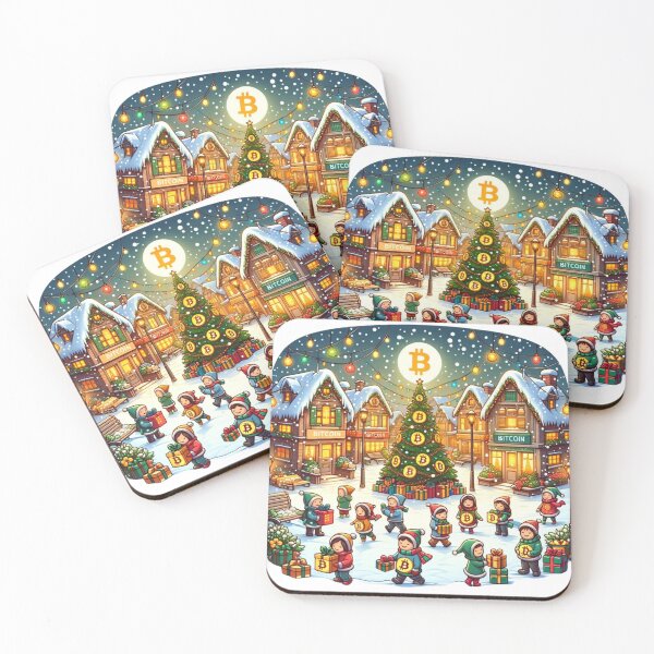Item preview, Bitcoin Moon Over Christmas Town designed and sold by Exponential TOM.