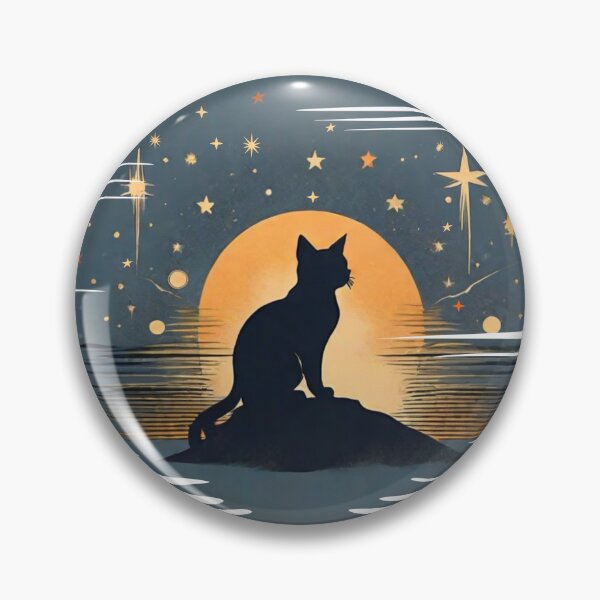 Item preview, A Cat watching the night, the stars and the sun setting designed and sold by Mahilis.