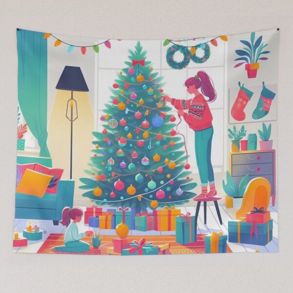 Item preview, Decorating a Christmas tree. designed and sold by growing-mom.