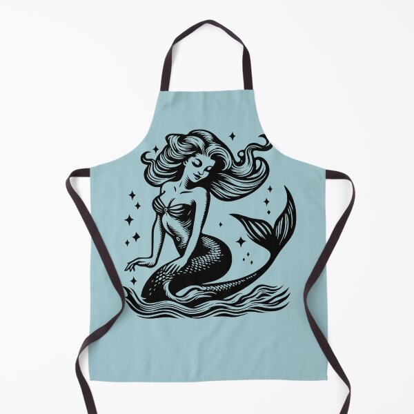 Item preview, Woodcut Mermaid designed and sold by Texterns.