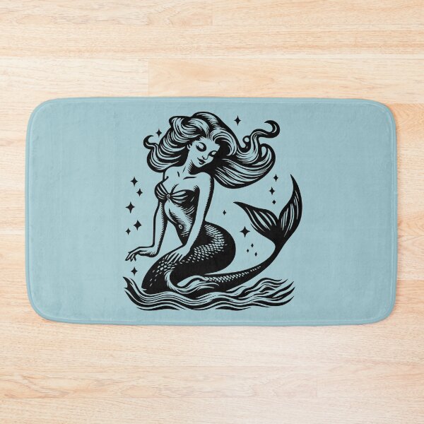 Item preview, Woodcut Mermaid  designed and sold by Texterns.