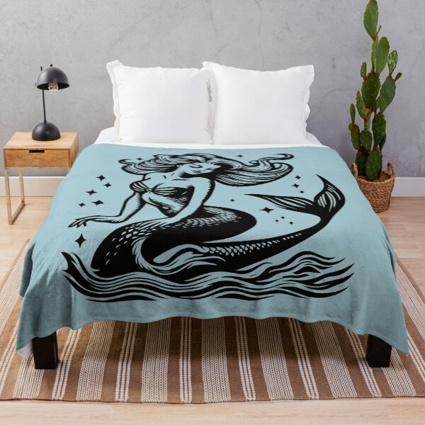 Item preview, Woodcut Mermaid  designed and sold by Texterns.